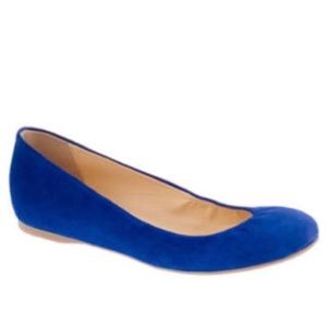J. Crew Blue Suede Ballet Flats